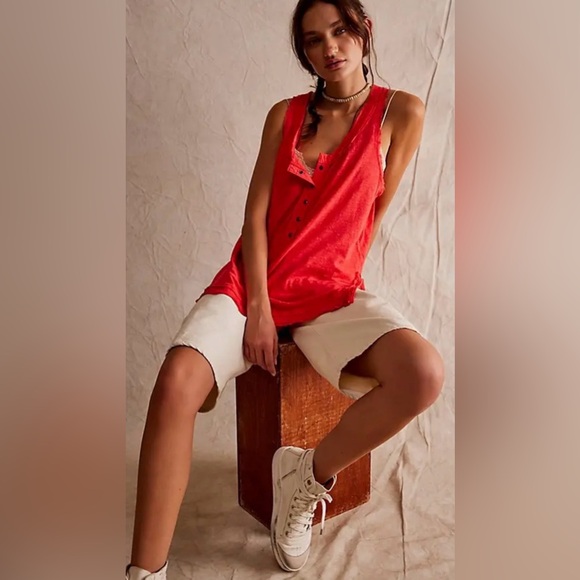 Tops - NWT $58 We The Free We The Free Love Language Solid Tank - Radiant Watermelon